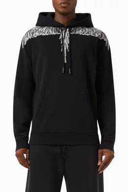 Buy Marcelo Burlon Black Icon Wings Hoodie in Cotton For Men Online Ounass Bahrain