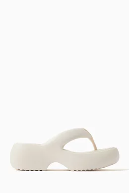 Fuzzy platform sandals top