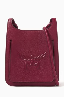 Buy MCM Burgundy Mini Himmel Hobo Bag in Leather For Women Online Ounass Bahrain
