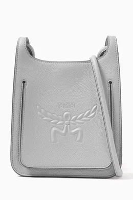 Buy MCM Grey Mini Himmel Hobo Bag in Leather For Women Online Ounass Bahrain