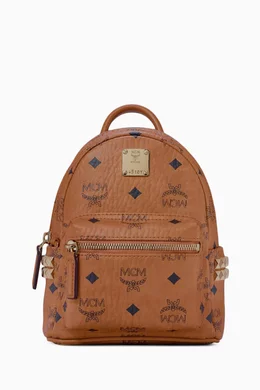 Buy MCM Brown Mini Stark Side Studs Backpack in Visetos For Men Online Ounass Bahrain