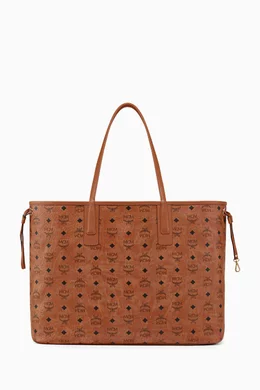 Buy MCM Brown Large Reversible Liz Shopper Visetos Tote Bag in Coated canvas Leather For Women Online Ounass Bahrain