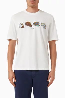 Buy PS Paul Smith White Cycling Caps T shirt in Cotton For Men Online Ounass Bahrain