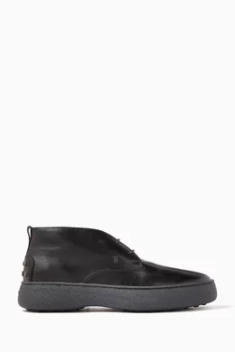Buy Tod's Black Heritage Desert Ankle Boots in Leather For Men