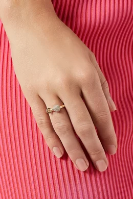 Buy Rainbow K Gold Piercing Pave Diamond Ring in 14kt Gold For Women Online Ounass Bahrain