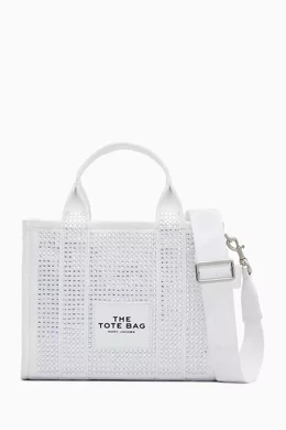 Buy Marc Jacobs White The Small Crystal Tote Bag in Crystal embellished Canvas For Women Online Ounass Bahrain