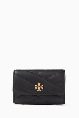 Buy Tory Burch Black Mini Kira Chevron Flap Wallet in Leather For Women Online Ounass Bahrain