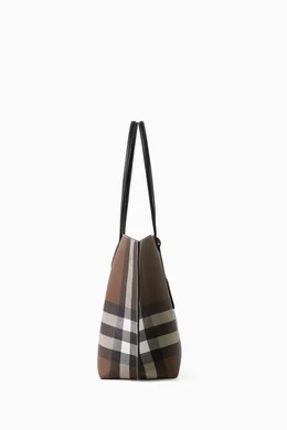 Brown check tote bag shop