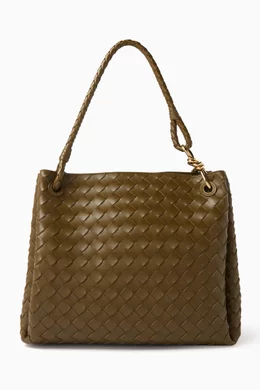 Buy Bottega Veneta Green Large Parachute Bag in Intrecciato Leather For Women Online Ounass Bahrain
