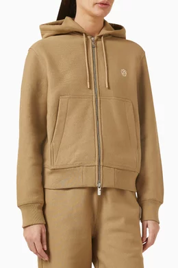 Buy Burberry Brown Zip-up Hoodie in Cotton Blend For Women Online