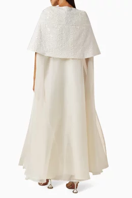 Maxi dress with poncho shop