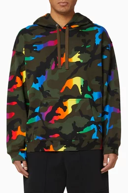 Buy Valentino Garavani Multicolour Camouflage Hoodie in Jersey For Men Online Ounass Bahrain
