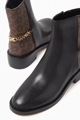 Buy Michael Kors Brown Carlisle Logo Booties in Leather For Women Online Ounass Bahrain