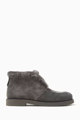 Grey fur boots ladies top