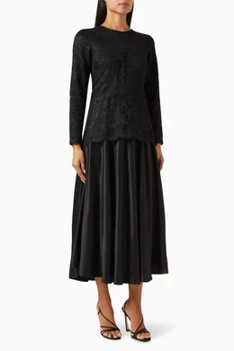 Lace panel midi dress 2025