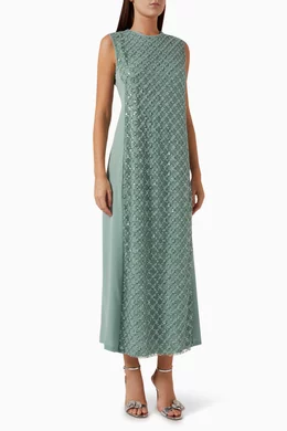 Lace panel maxi dress clearance