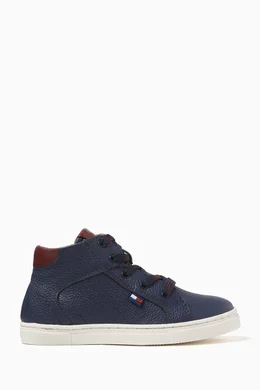 Buy Tommy Hilfiger Blue Mason Ankle Boots in Faux Leather For Baby Boys Online Ounass Bahrain
