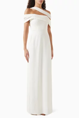 Buy Euphoria White Aria Asymmetric hem Midi Dress in Cupro For Women Online Ounass Bahrain