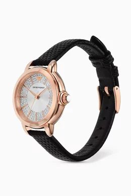 Buy Emporio Armani Rose Gold Mia Quartz Stainless Steel Leather Watch 32mm For Women Online Ounass Bahrain