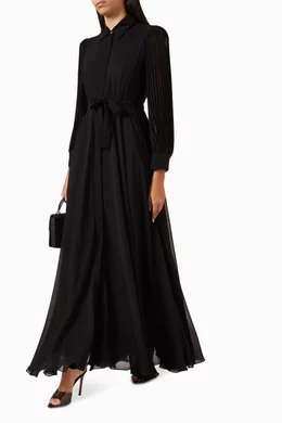 Buy PINKO Black Montpellier Maxi Dress in Georgette For