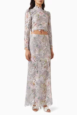 Buy Elliatt Multicolour Jacinta Floral Crop Top Maxi Skirt Set For Women Online Ounass Bahrain