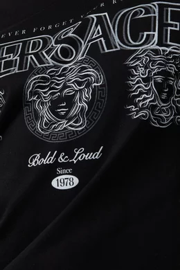 Buy Versace Black Medusa Logo print T shirt in Cotton For Men Online Ounass Bahrain