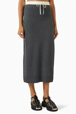 Knit midi skirt grey store