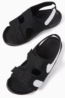 Nike black strap sandals hotsell
