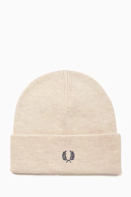 Buy Fred Perry Brown Classic Beanie in Wool blend For Men Online Ounass Bahrain