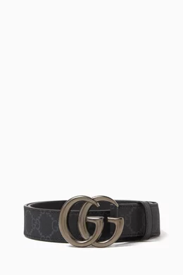 Buy Gucci Black Monogram Belt in GG Canvas For Men Online Ounass Bahrain