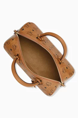 Buy MCM Brown Medium Ella Boston Bag in Coated canvas For Women Online Ounass Bahrain