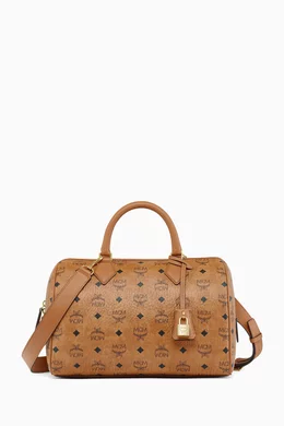 Mcm essential boston bag medium clearance