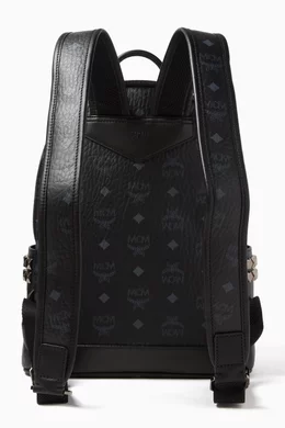 Buy MCM Black Small Stark Side Studs Backpack in Visetos For Men Online Ounass Bahrain