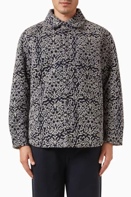 Buy Kith Blue Paloma Tile Sheridan Jacket in Jacquard For Men 