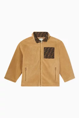 Buy Fendi Brown Logo Jacket in Fleece For Boys Online Ounass Bahrain