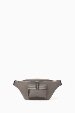 Buy MCM Grey Fursten Belt Bag in Embossed Leather For Men Online Ounass Bahrain