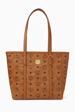 Buy MCM Brown Small Toni Shopper in Visetos Coated Canvas For Women Online Ounass Bahrain