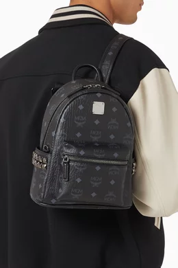 Mcm mini black backpack discount
