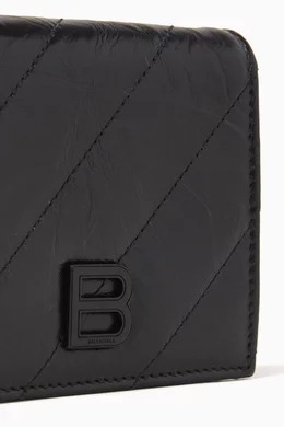 Buy Balenciaga Black Crush Flap Coin & Card Holder in