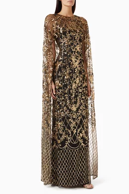 Marchesa notte cape gown online