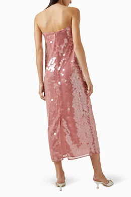 staud pink sequin dress STAUD, Bree Dress in Tulip, Size 12