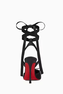 Buy Christian Louboutin Black Cassia 100 Lace-up Pumps in Crepe