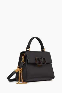 Buy Valentino Garavani Black Small VSLING Handbag in Grainy Calfskin For Women Online Ounass Bahrain