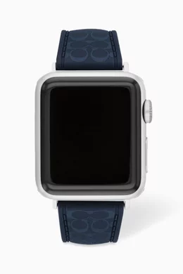 Buy Coach Blue Apple Watch Strap in Signature C Silicone For Women Online Ounass Bahrain