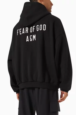 Buy Fear of God Essentials Black Full-zip Hoodie in Heavy Fleece  