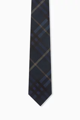 Buy Burberry Blue Check Tie in Silk For Men Online Ounass Bahrain