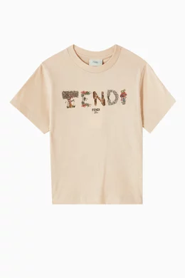 Fendi logo print t shirt store