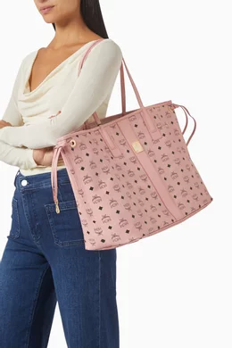 Mcm large pink tote hot sale