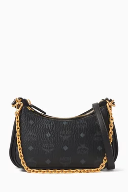 Buy MCM Black Small Aren Hobo Shoulder Bag in Visetos Canvas For Women Online Ounass Bahrain