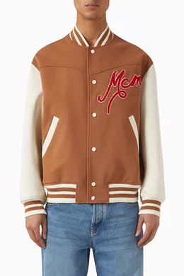 Buy MCM Brown Track Jacket in Recycled Cotton blend For Men Online Ounass Bahrain